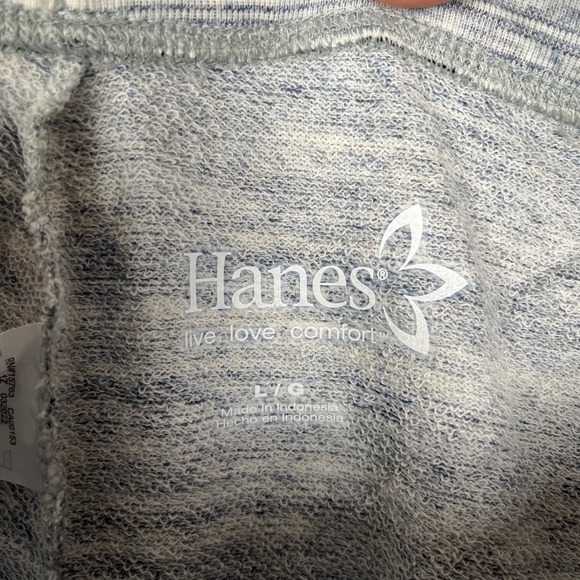 Hanes Women's Lounge Pants Large Navy Space Dye Drawstring Knit‎ Sleepwear - Picture 4 of 10